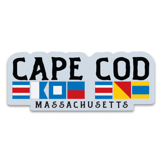 Cape Cod Nautical Flag Large Vinyl Bumper Sticker, MA Sticker