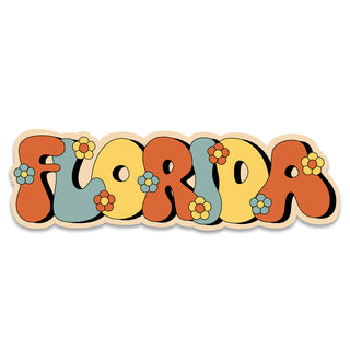 Bumper Sticker; Florida Funky Flowers, Souvenir Decal