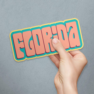 Bumper Sticker; Florida Chunky Style Font Souvenir Decal
