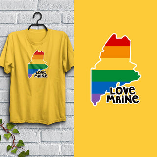 Love Maine T-Shirt, 100% Cotton, S-XXL, Unisex Tshirts