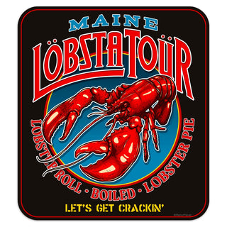 Maine Lobsta Tour Mini Vinyl Sticker Let's Get Crackin'