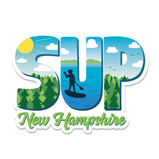 SUP New Hampshire Mini Vinyl Sticker Stand Up Paddleboard