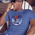 Ski Maine 207 T-Shirt Adult Unisex Carolina Blue Tshirt, 100% Cotton, S-XXL