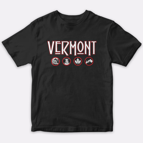 Vermont Zeppelin Style Black T-Shirt, 100% Cotton, S-XXL, Unisex Vacationland Unique Tshirts