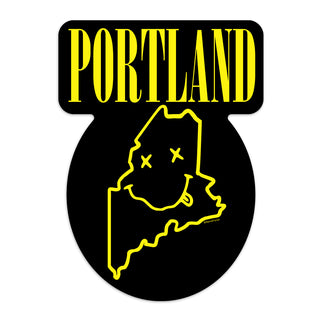 Portland Maine Spirit Nirvana Style Grunge Rock ME State Pride Mini Vinyl Sticker
