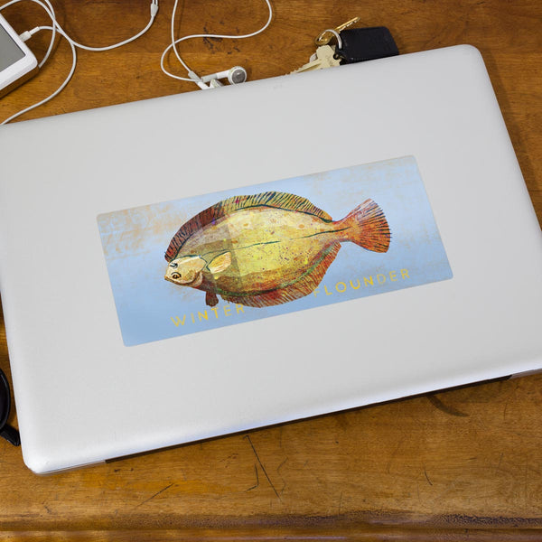 Winter Flounder Saltwater Fish Art Vinyl Sticker