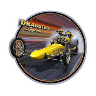 Dragstrip Legends Drag Racing Sign Large Cut Out 28 x 28