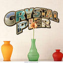 Crystal Pier San Diego Postcard Style Sign Large Cut Out 28 x 14
