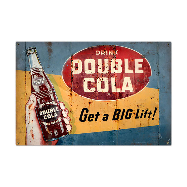 Double Cola Get a Big Lift Soda Pop Sign Large 36 x 24