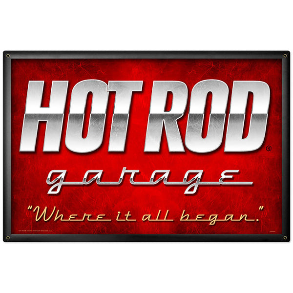 Hot Rod Garage Red Sign Large 36 x 24