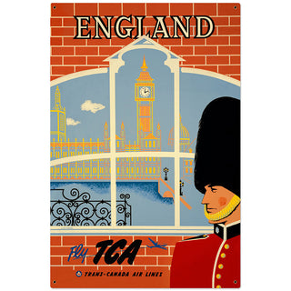 England Fly Trans Canada Airlines Travel Sign Large 24 x 36