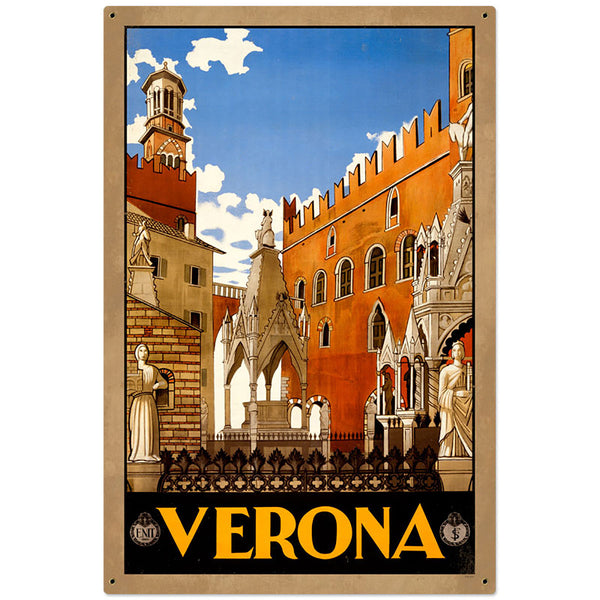 Verona Italy City Square Travel Sign Large 24 x 36
