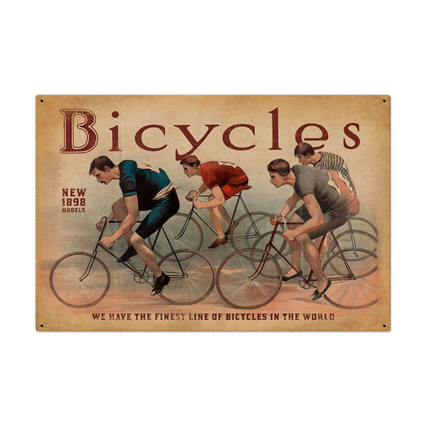 Finest Bicycles 1898 Advertising Sign Large 36 x 24