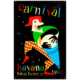 Carnival Havana Cuba 1952 Travel Sign Large 24 x 36