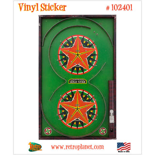 Gold Star Pinball Arcade Game Vinyl Sticker