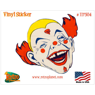 Scary Circus Clown Crazy Hair Vinyl Sticker
