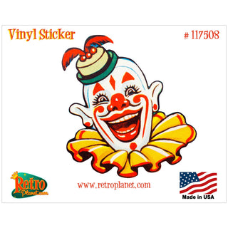 Creepy Circus Clown Face Funny Hat Vinyl Sticker