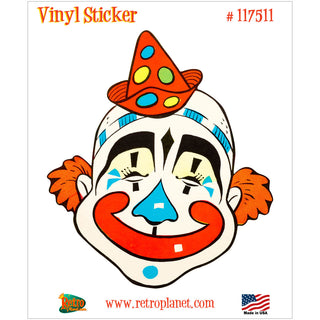 Creepy Circus Clown Face Big Cheeks Vinyl Sticker