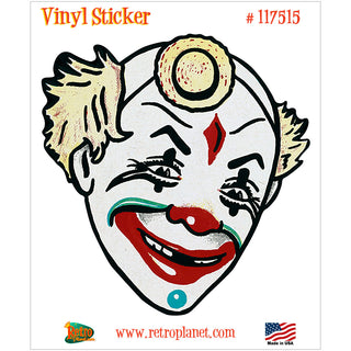 Scary Bald Head Circus Clown Vinyl Sticker