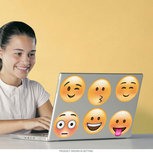 Emoji Vinyl Sticker Set Happy Blush