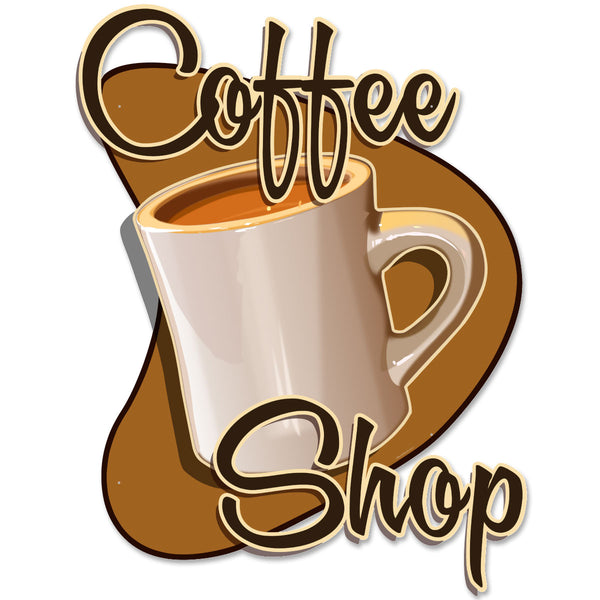Coffee Shop Boomerang Large Metal Sign Cut Out