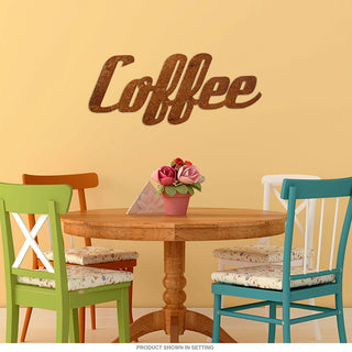 Coffee Word Rusted Look Large Cut Out Sign 36 In