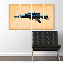 Marksman Rifle Gun Quadriptych Metal Wall Art Pop Art