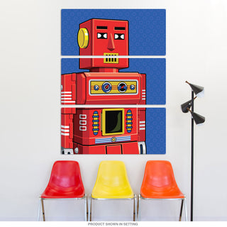 Retro Robot Toy Red Large Metal Signs