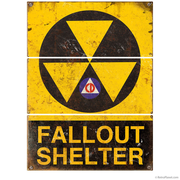 Fallout Shelter Distressed Large Metal Signs