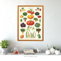 Vegetable Garden Chart Vintage Style Poster