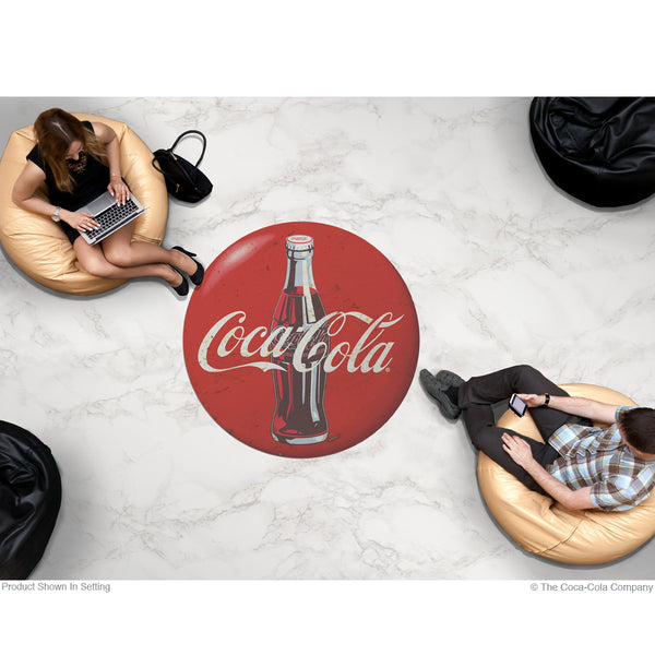 Coca-Cola Bottle Red Disc Floor Graphic Grunge