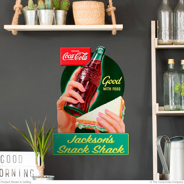 Drink Coca-Cola Good Food Personalized Metal Sign