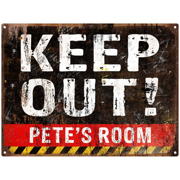 Keep Out Warning Personalized Metal Sign