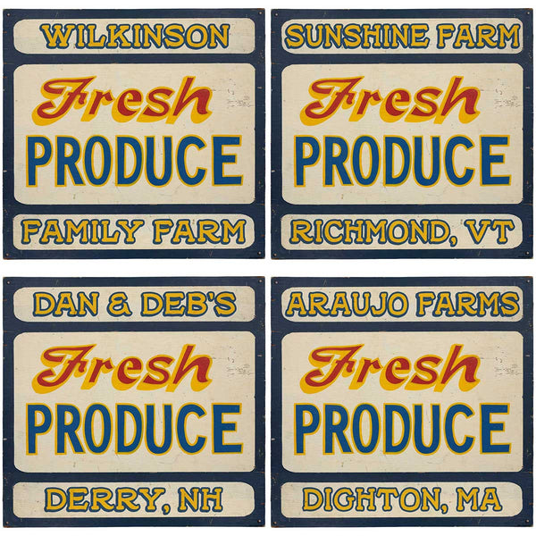 Fresh Produce Personalized Metal Sign