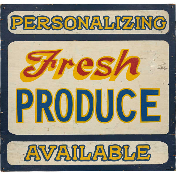 Fresh Produce Personalized Metal Sign