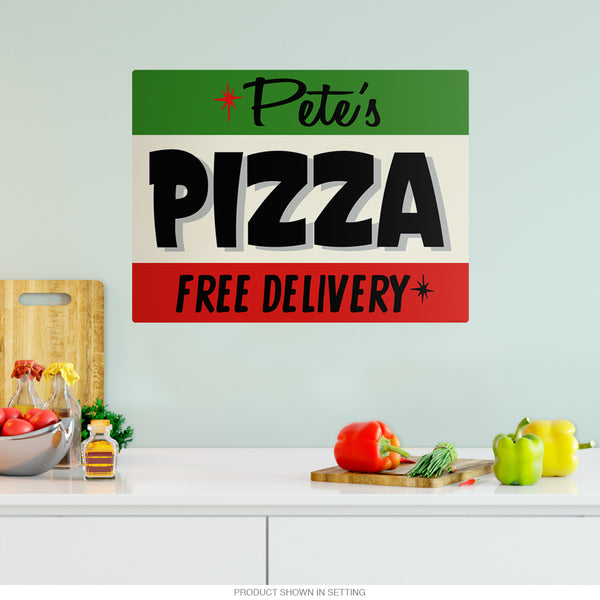 Pizza Italian Flag Style Personalized Decal