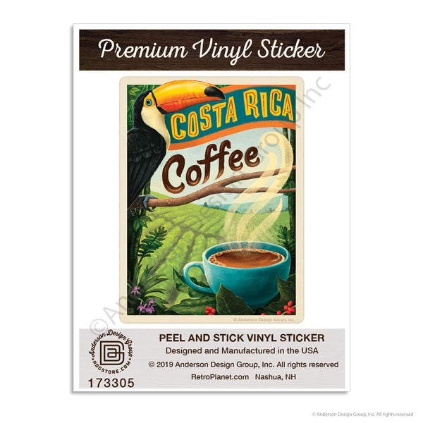 Costa Rica Coffee Mini Vinyl Sticker
