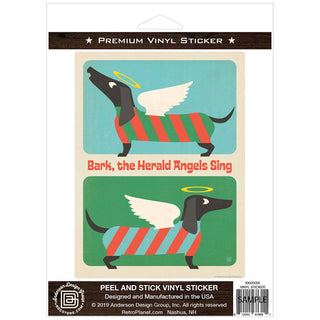 Bark The Herald Angels Sing Holiday Dog Vinyl Sticker