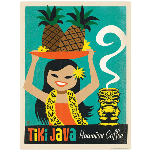 Tiki Java Hawaiian Coffee Vinyl Sticker