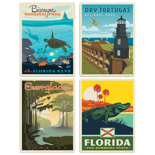 Sunshine State Florida Vinyl Sticker Set Of 4