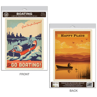 Boating on the Lake Decal Set of 2