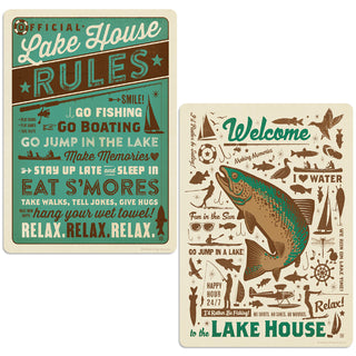 Lake House Rules Sticker Set of 2