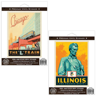 Chicago Illinois L Train Sticker Set of 2