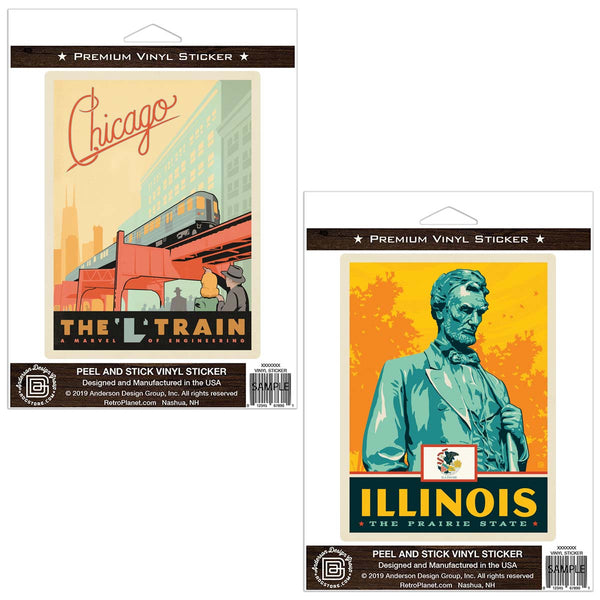 Chicago Illinois L Train Sticker Set of 2