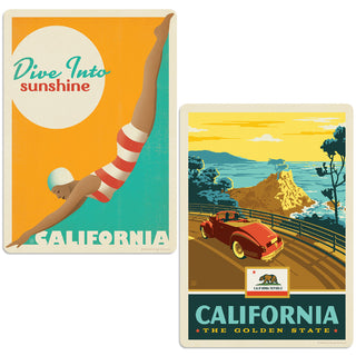California Dive Into Sunshine Vinyl Decal Set of 2