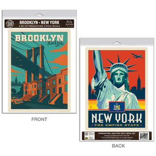 New York City Brooklyn Bridge Vinyl Decal Set of 2