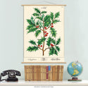 Holly Branch Christmas Vintage Style Poster