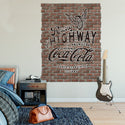 Coca-Cola Highway to Anywhere Ghost Sign Graphic Faux Brick Mural