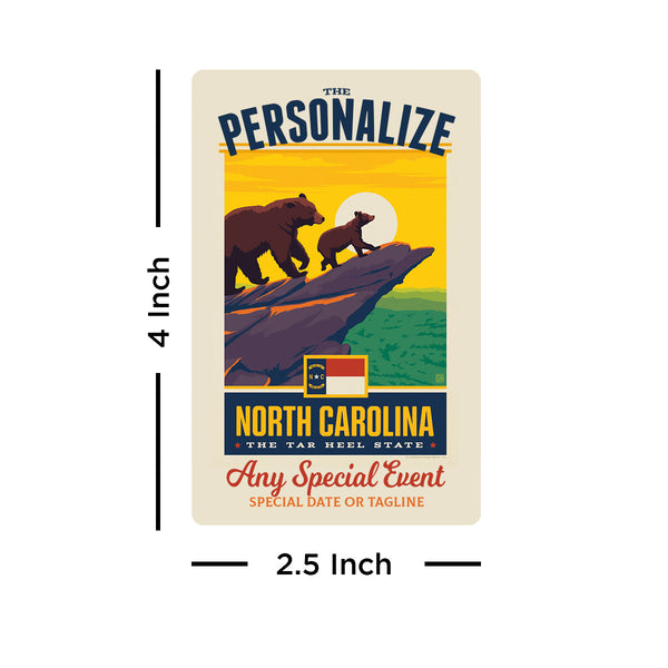 North Carolina State Pride Personalized Vinyl Sticker Set of 40
