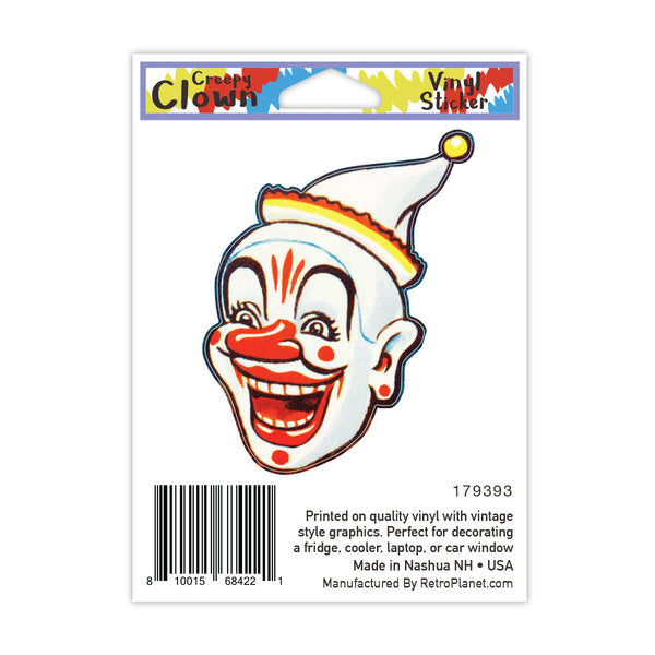 Creepy Circus Clown Pointy Hat Mini Vinyl Sticker